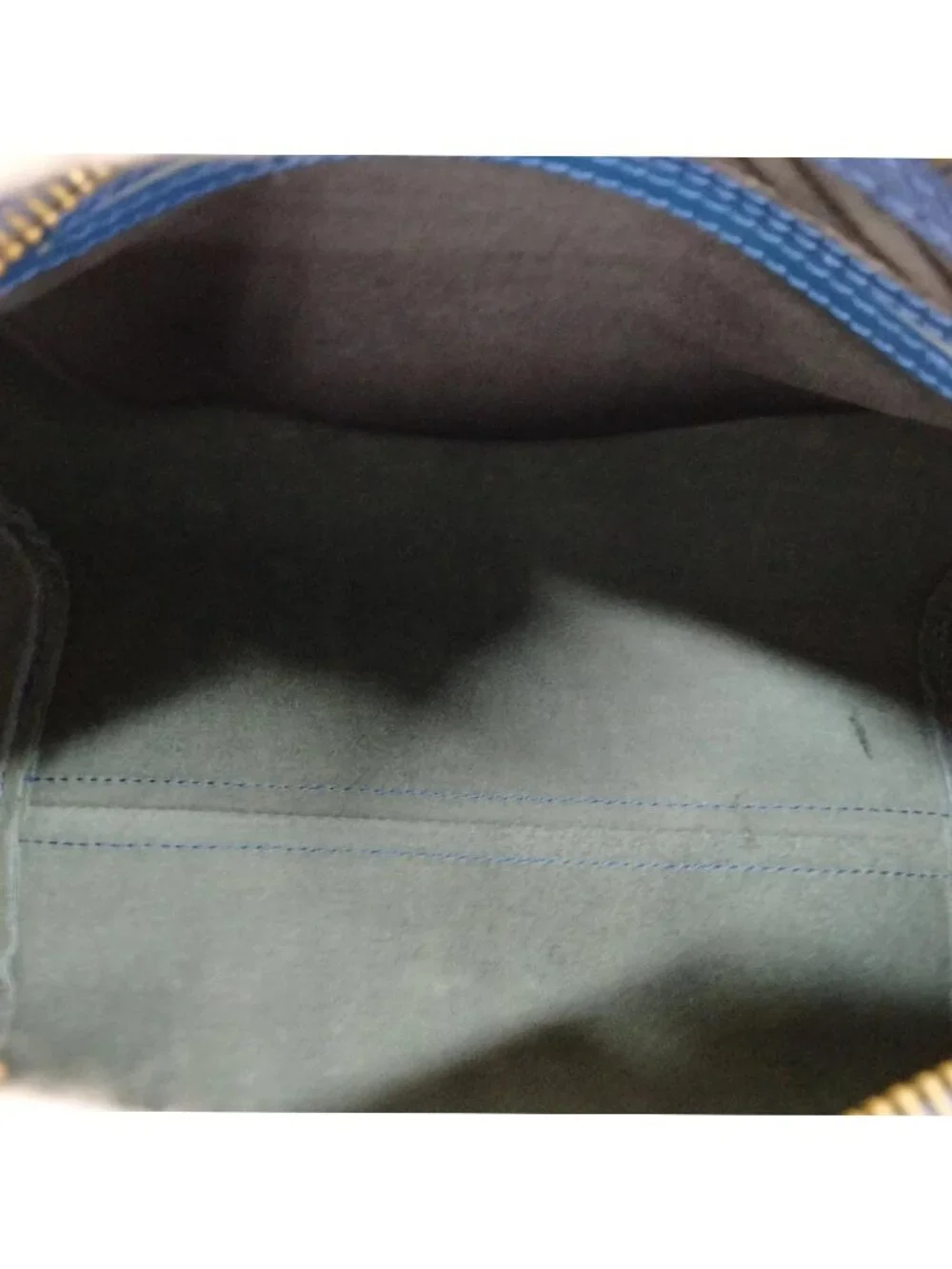 Authentic Louis Vuitton Speedy 25 Blue Epi Leather Handbag Satchel Bag